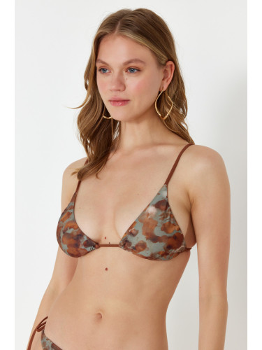 Trendyol Animal Print Triangle Bikini Top