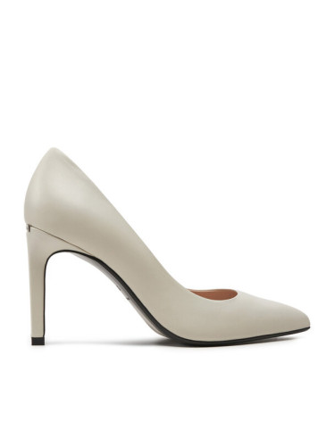 Calvin Klein Обувки на ток Heel Pump 90 Lth HW0HW02110 Екрю