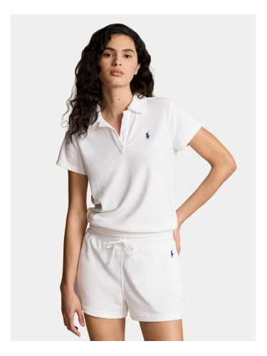 Polo Ralph Lauren Тениска с яка и копчета 211936221001 Бял Regular Fit