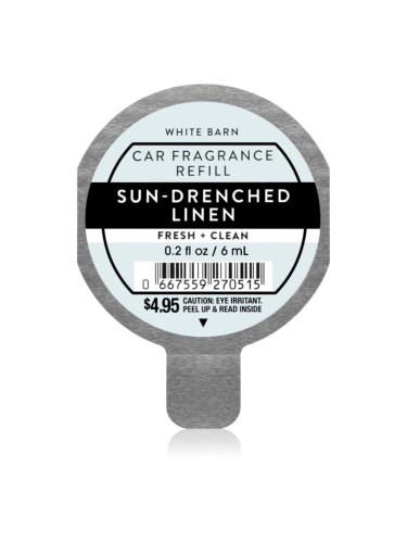 Bath & Body Works Sun Drenched Linen aроматизатор за автомобил пълнител 6 мл.