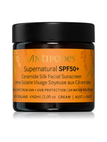 Antipodes Supernatural SPF50+ Ceramide Silk Facial Sunscreen защитен крем за лице с церамиди SPF 50+ 60 мл.