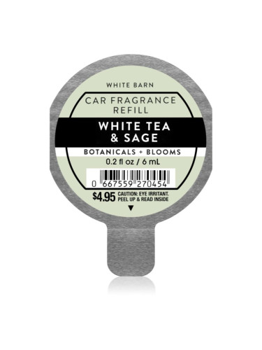 Bath & Body Works White Tea & Sage aроматизатор за автомобил пълнител 6 мл.