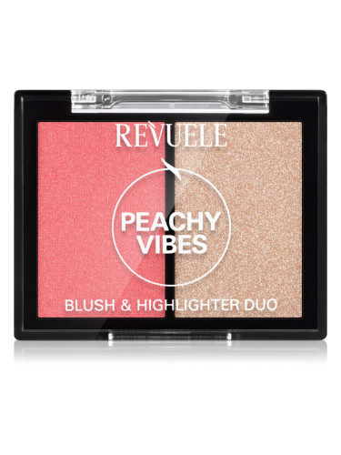 Revuele Blush & Highlighter Duo озаряващ руж цвят Peachy Vibes 8 гр.