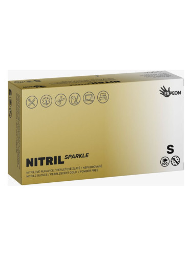 Espeon Nitril Sparkle Pearlescent Gold нитрилни ръкавици без пудра размер S 2x50 бр.
