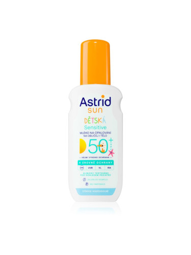 Astrid Sun Sensitive детско мляко за тен SPF 50+ в спрей 150 мл.