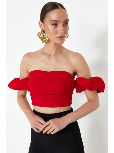 Trendyol Red Crop Woven Bustier