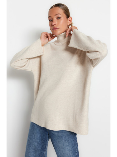 Trendyol Stone Wide fit Basic Oversized Knitwear Sweater