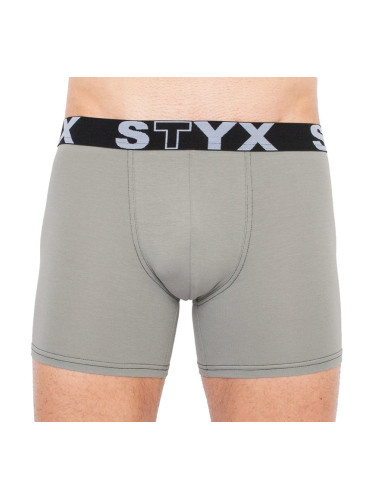 Men's boxers Styx long sports rubber light gray