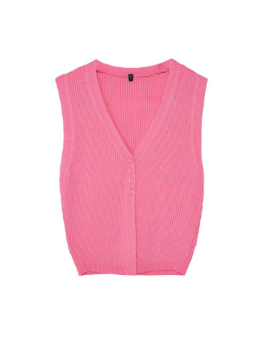 Trendyol Pink Crop Premium/ Special Yarn Top Knitwear Blouse