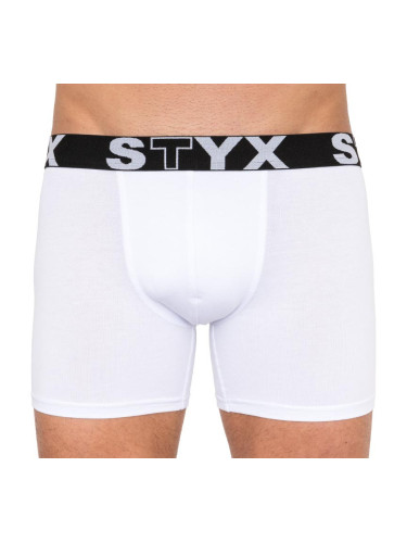 Men's boxers Styx long sports rubber white