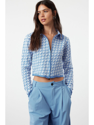 Trendyol Blue Collar Detailed Knitwear Cardigan