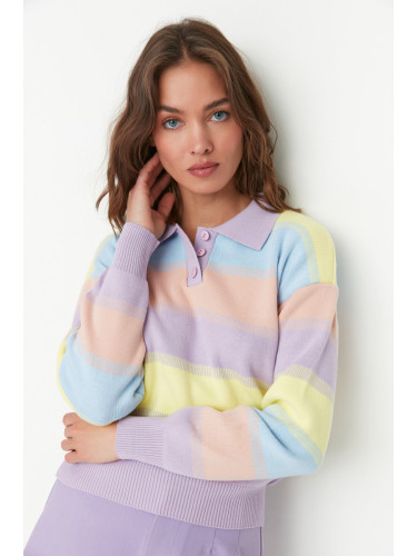 Trendyol Blue Color Blocked Knitwear Sweater