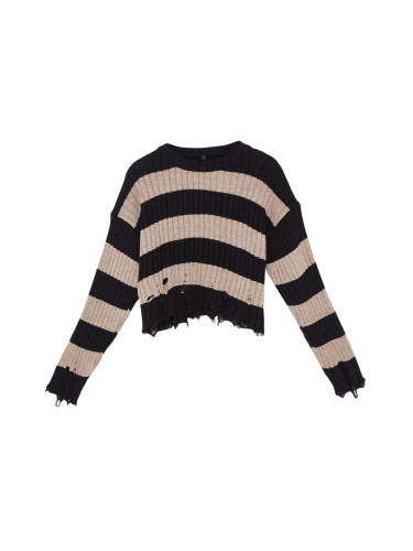Trendyol Black Crop Wide Fit Knitwear Sweater