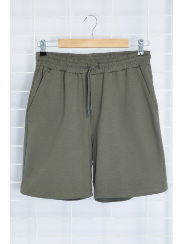 Trendyol Anthracite Regular Cut More Sustainable 100% Cotton Shorts & Bermudas with Contrast Stitching Detail