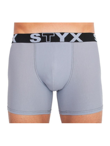 Men's boxers Styx long sports rubber light gray