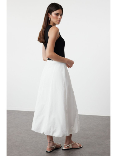 Trendyol Ecru Cotton Skirt Balloon Maxi Length Woven Skirt