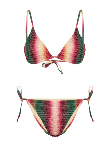 Trendyol Green-Multicolor Gradient Triangle Normal Waist Bikini Set