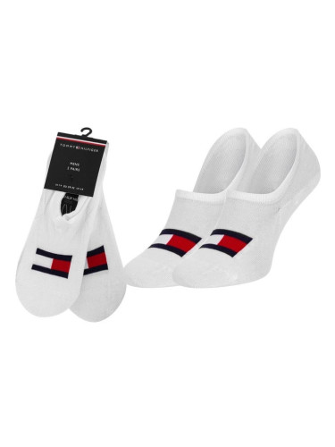 Tommy Hilfiger Socks - TH FOOTIE HIGH CUT 2P FLAG white