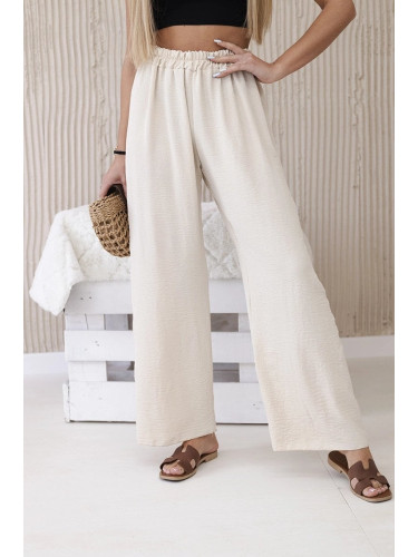 Women's wide trousers - light beige