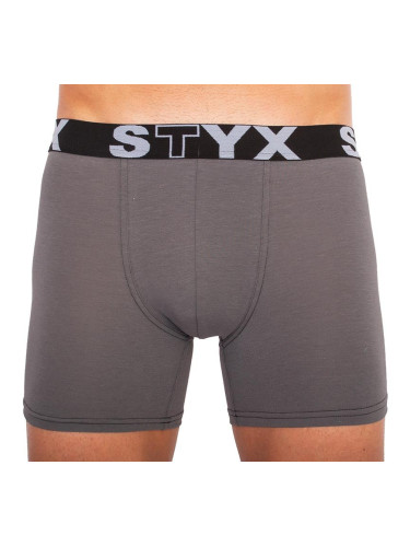 Men's boxers Styx long sports rubber dark gray