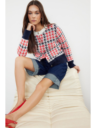 Trendyol Ecru Boucle Thread Self-Patterned Knitwear Cardigan