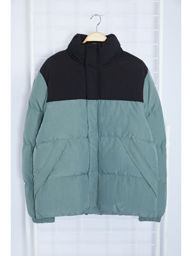 Trendyol Regular Fit Color Blocked Stand-Up Collar Winter Coat