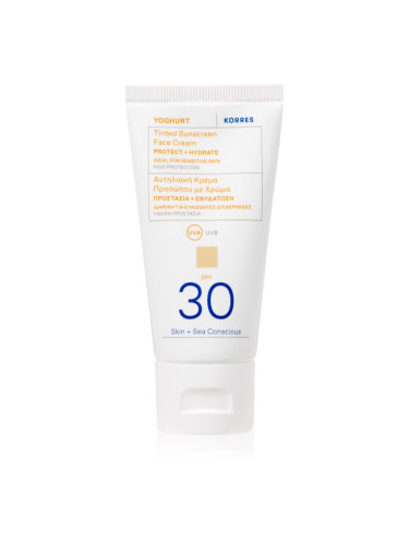 Korres Yoghurt Tinted Sunscreen тониращ защитен крем SPF 30 50 мл.