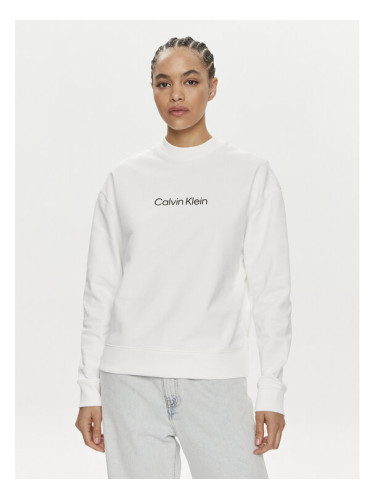 Calvin Klein Суитшърт Hero Logo K20K205450 Бял Regular Fit
