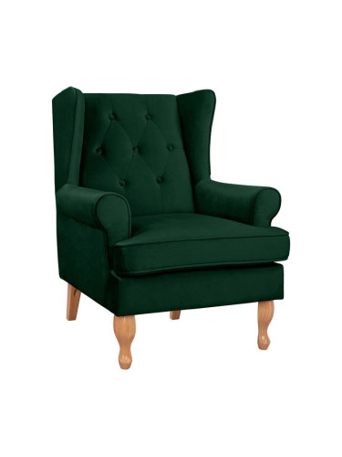 Кресло зелен цвят кадифе