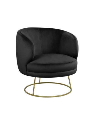 Кресло със златна основа - черно