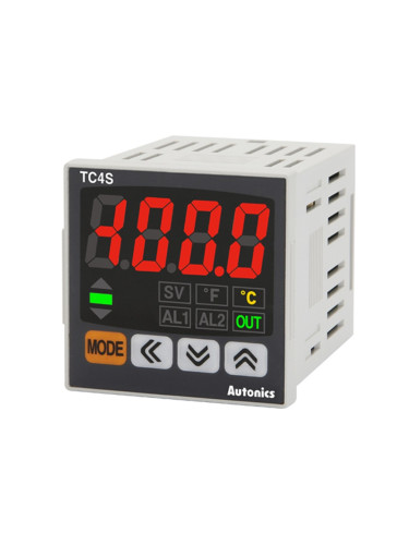 Термоконтролер TC4S-N2R, 24VAC/24~48VDC, -100~1200°C, Cu50, Pt100, J, K, L, релеен+SSR
