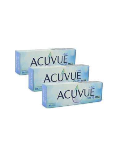 Acuvue Oasys Max 1-Day (90 лещи) - еднодневни контактни лещи, силикон-хидрогелови сферични и асферични спорт, Senofilcon A