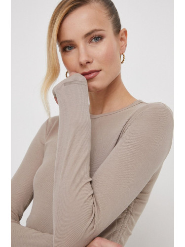 Блуза с дълги ръкави Calvin Klein в бежово K20K206970