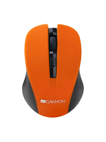 Мишка Canyon CNE-CMSW1, безжична, оптична (1200 dpi), USB, оранжева