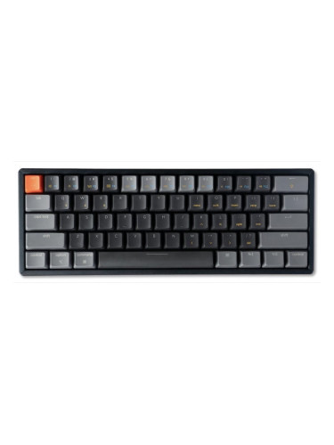 Клавиатура Keychron K12 Hot-Swappable Grey, безжична, гейминг, Gateron Blue Switch, RGB подсветка, сива, USB/Bluetooth