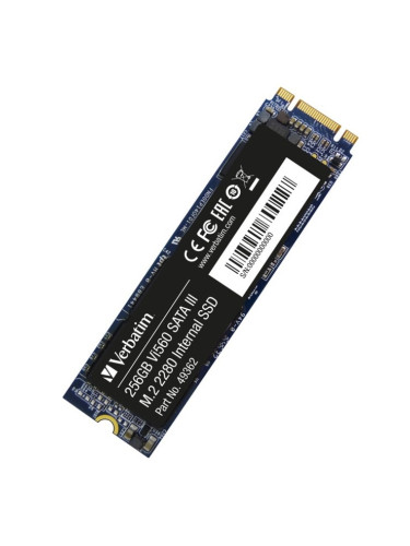Памет SSD 256GB Verbatim Vi560, SATA 6Gb/s, размер M.2 (2280), скорост на четене 520MB/s, скорост на запис 470MB/s