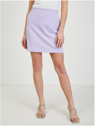 Light purple women's plaid skirt ORSAY