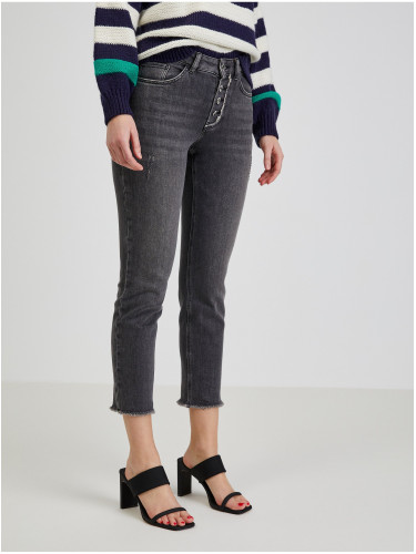 Dark grey women's slim fit jeans ORSAY