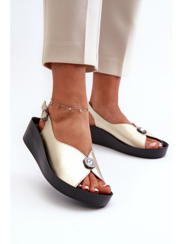 S. BARSKI Кожени Дамски Сандали На Котур И Платформа С.Барски