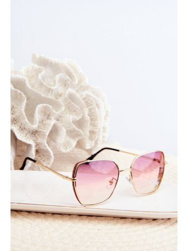 Women's sunglasses with glitter inserts UV400, pink