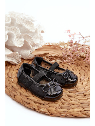 Boto Черни детски балеринки с панделка Jellema