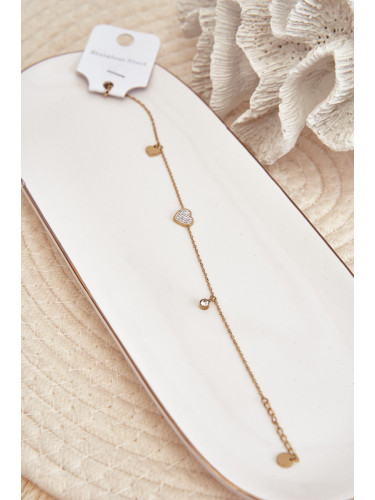 Гривна за глезена с мотив на сърце