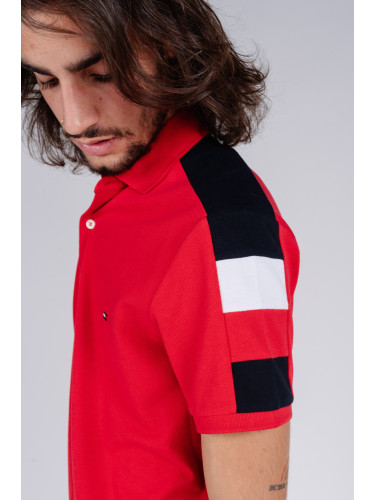 Tommy Hilfiger Polo shirt - GS SLEEVE COLOR BLOCK SLIM POLO red