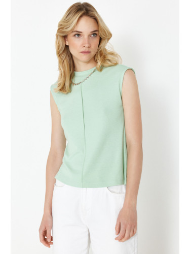 Trendyol Mint Viscose/Soft Fabric Fitted Stretchy Knitted Blouse