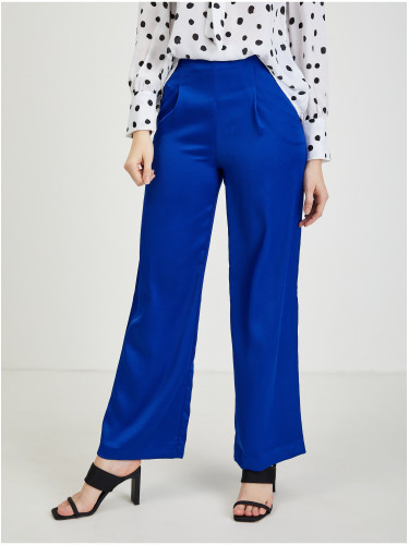 Blue Women's Satin Trousers ORSAY - Ladies