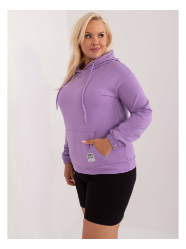 Purple plus-size sweatshirt with front pocket