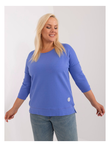 Light purple plus size blouse with 3/4 sleeves