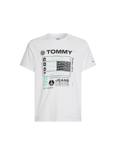Tommy Jeans T-Shirt - TJM UNITEE FLAG REPTILE TEE white