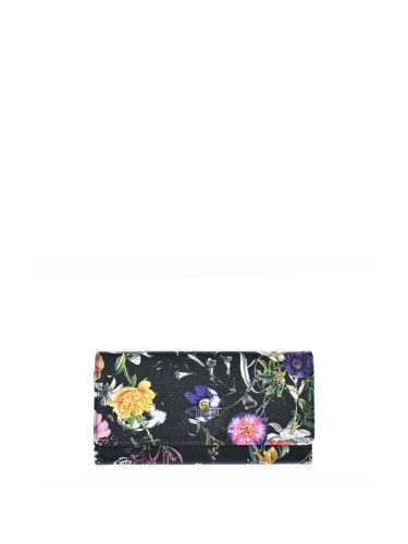Women's Big Star Large Wallet - Black/Floral