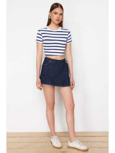 Trendyol Dark Blue Denim Shorts Skirt